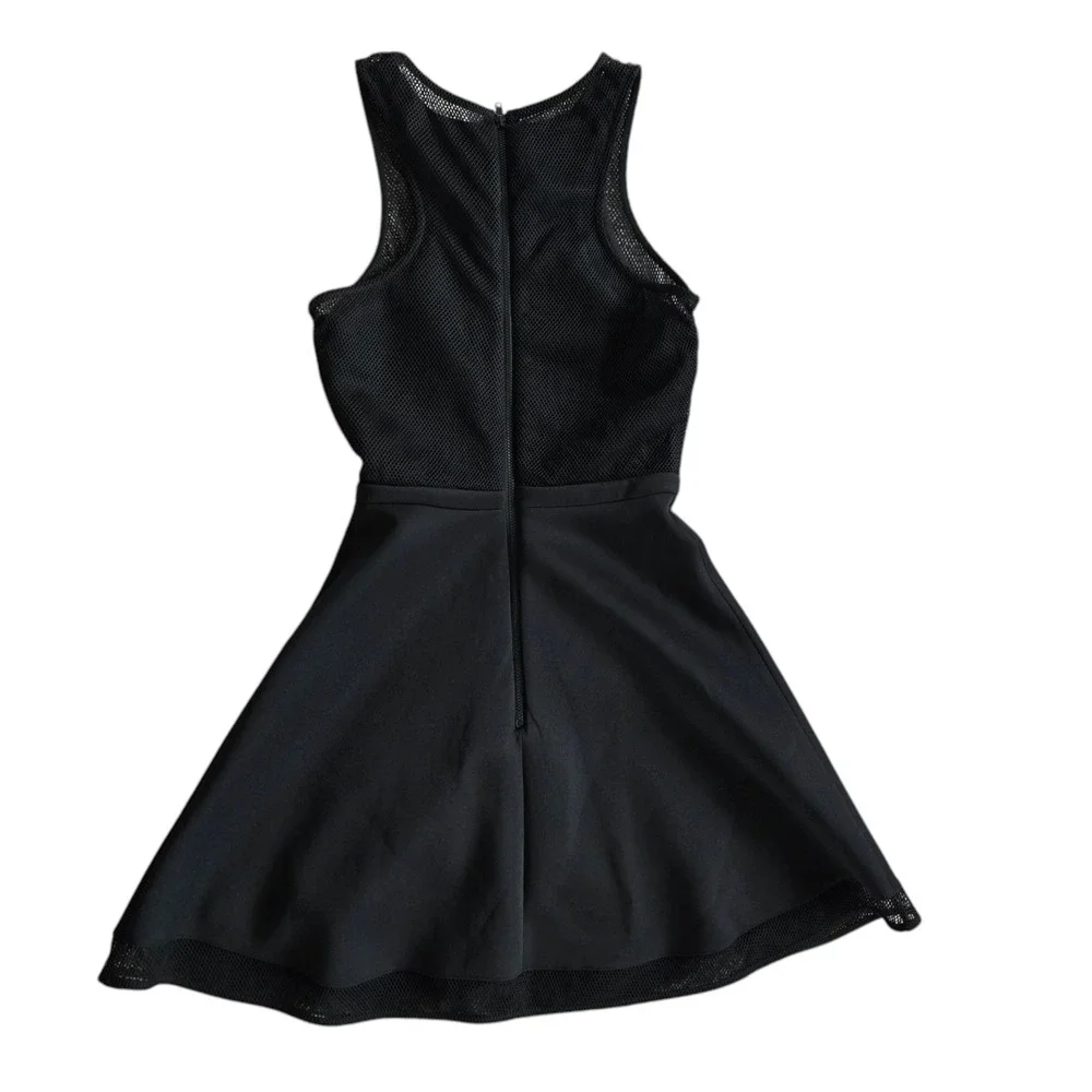NWT Camilla and Marc Black Dress A-Line Mini Size 2 Scuba Net Top Night Out - Picture 14 of 16